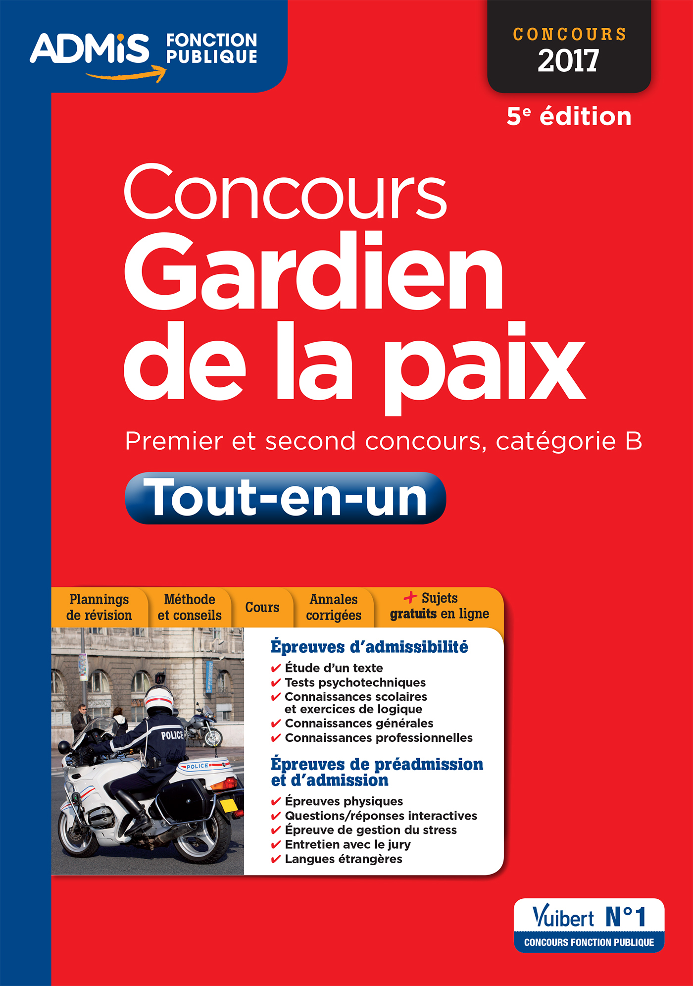 CONCOURS GARDIEN DE LA PAIX CAT B TOUT EN UN 5E EDT