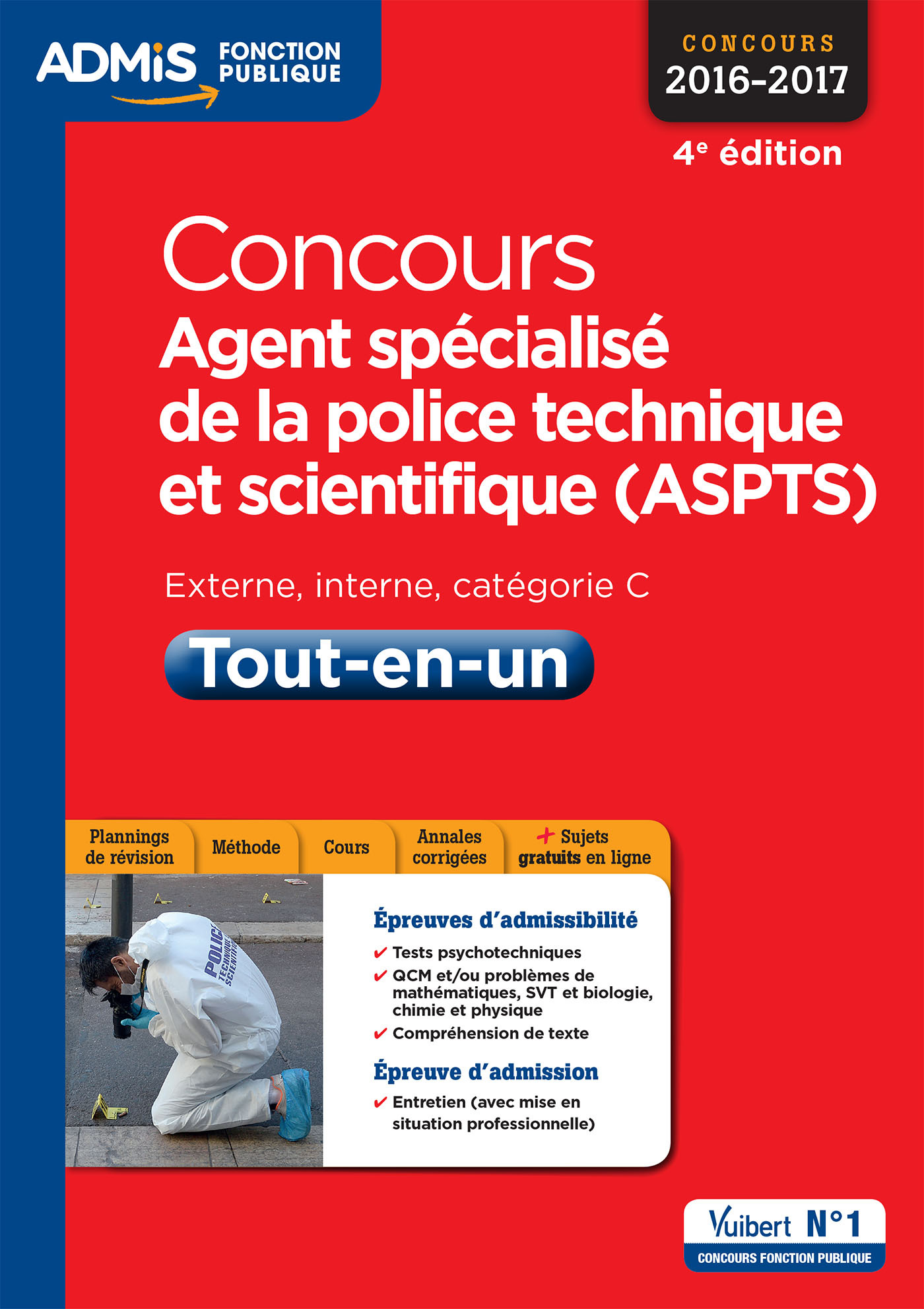 CONCOURS AGENT SPECIALISE DE LA POLICE TECH ET SCIENT CAT C 4E EDT
