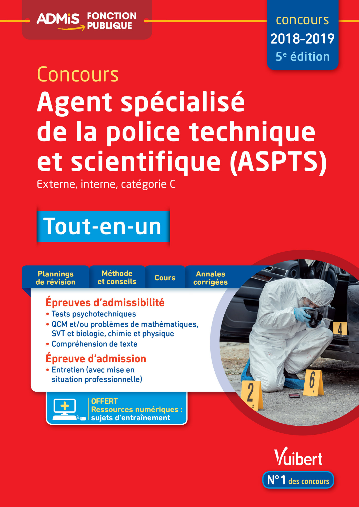 CONCOURS 2018 AGENT SPECIALISE POLICE TECHNIQUE ET SCIENTIFIQUE (ASPTS) CAT C
